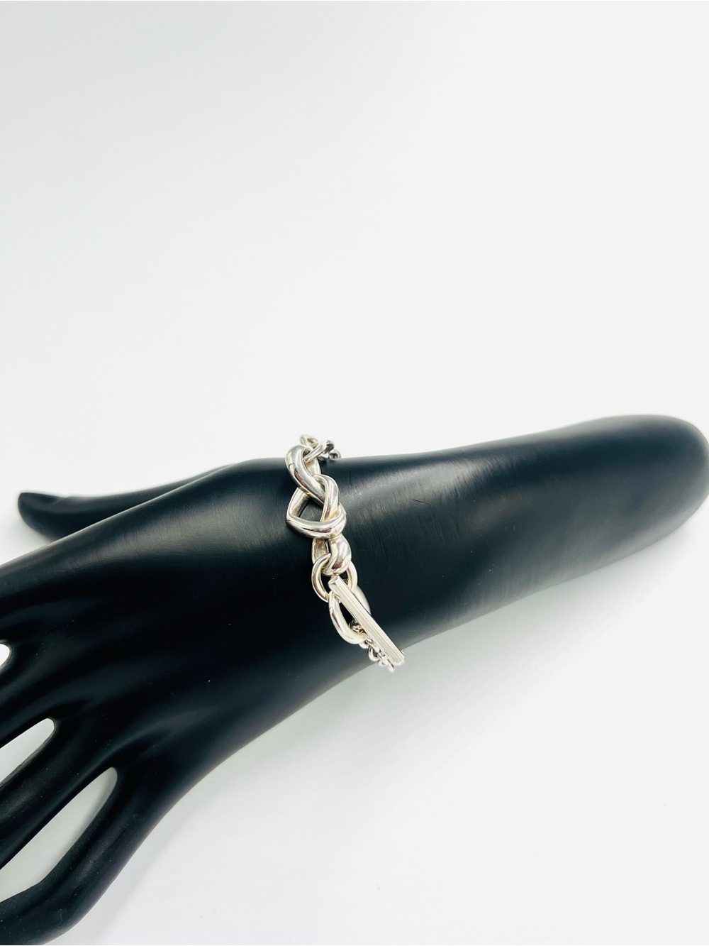 Pandora Knotted Heart T-bar Bracelet EUC